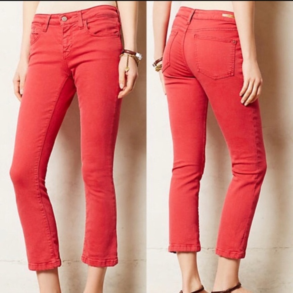 Anthropology Pilcro Red/pink Jean Cropped